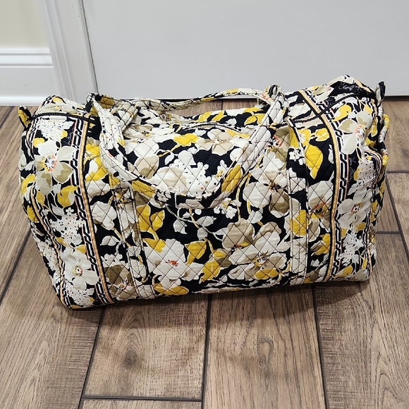 Vera Bradley Handbags - Vera Bradley Floral Travel Bag in Black and Yellow